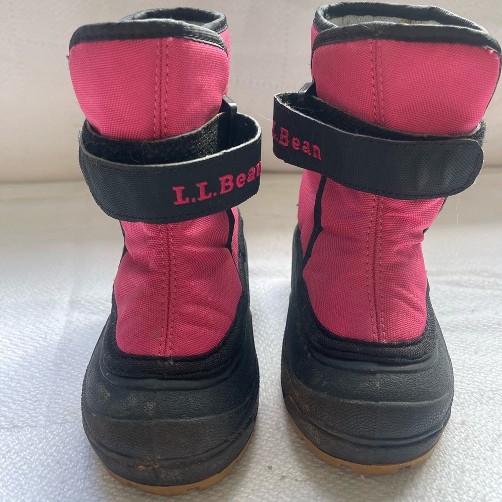 L L Bean pink snow boots size 6T winter boots toddler girls removable socks